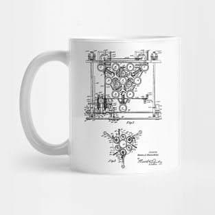 Automatic Bowling Mechanism Vintage Patent Hand Drawing Mug